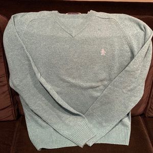 Mens Penguin 100%Lambswool V neck pullover